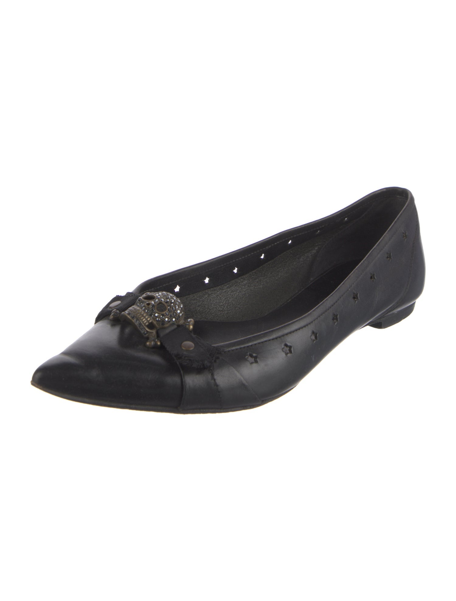 Pedro Garcia Leather Lasercut Accents Ballet Flats