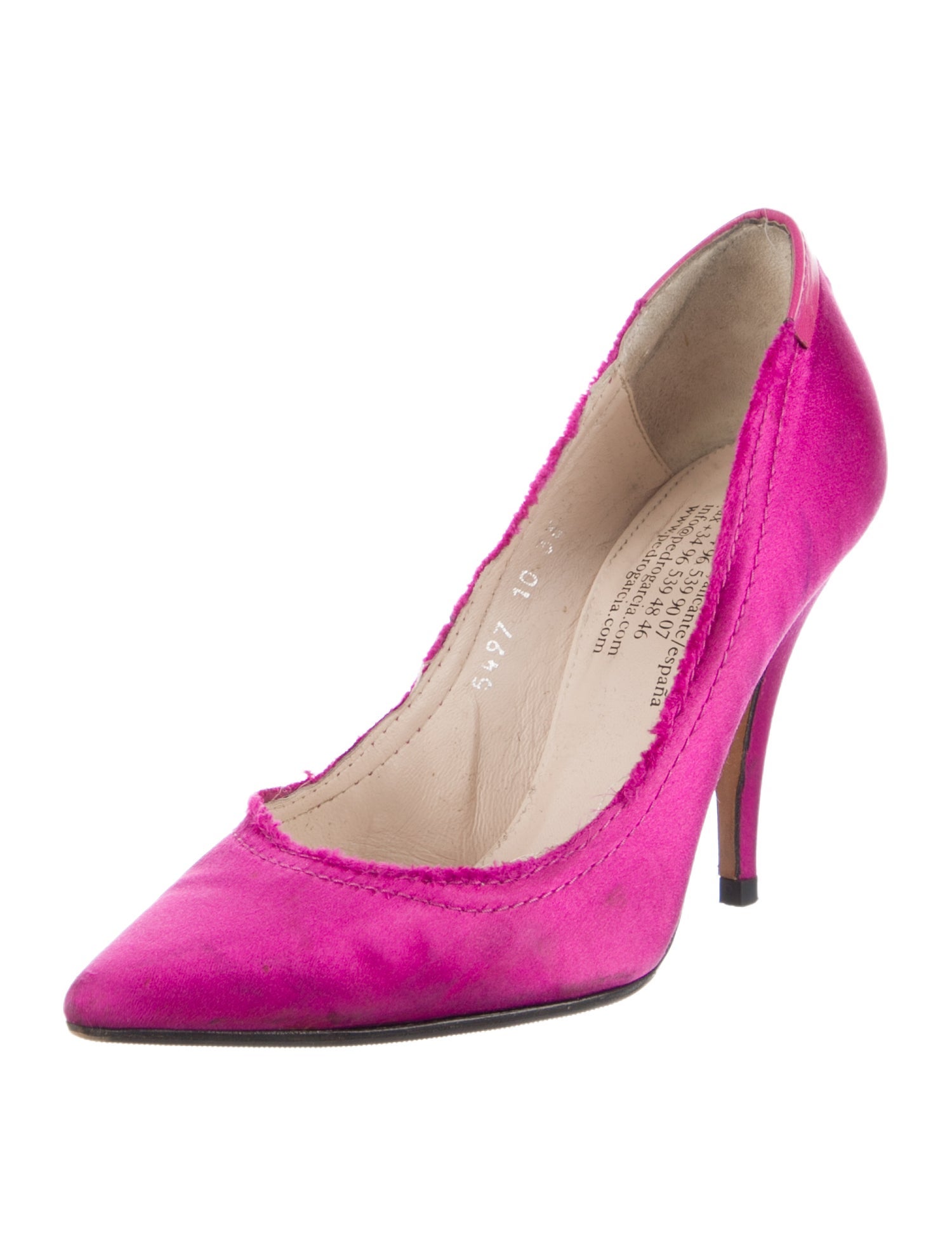 Pedro Garcia Satin Raw-Edge Trim Pumps
