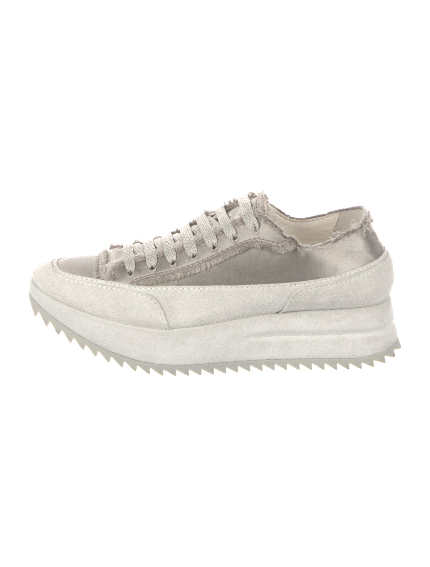 Pedro Garcia Satin Raw-Edge Trim Sneakers