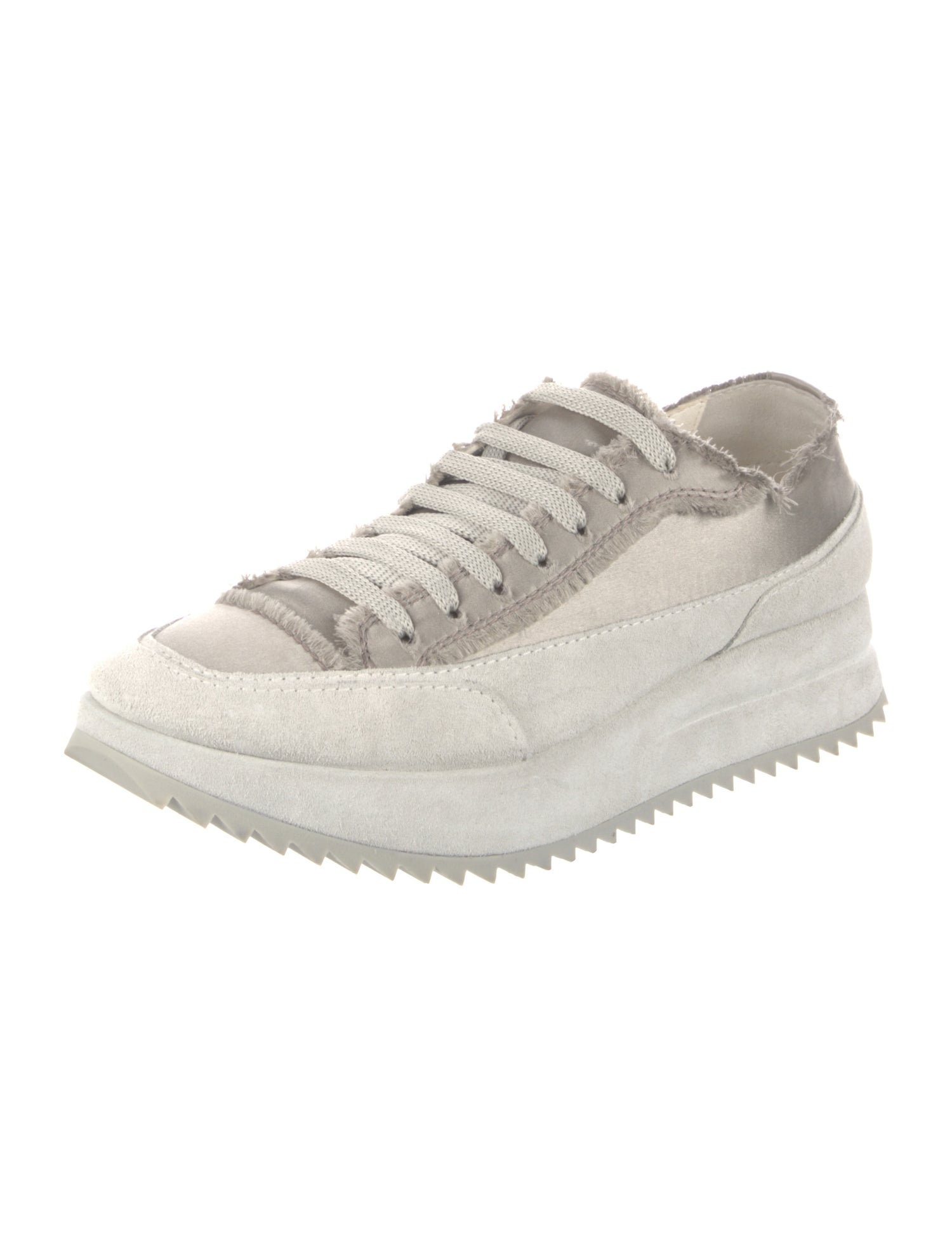 Pedro Garcia Satin Raw-Edge Trim Sneakers