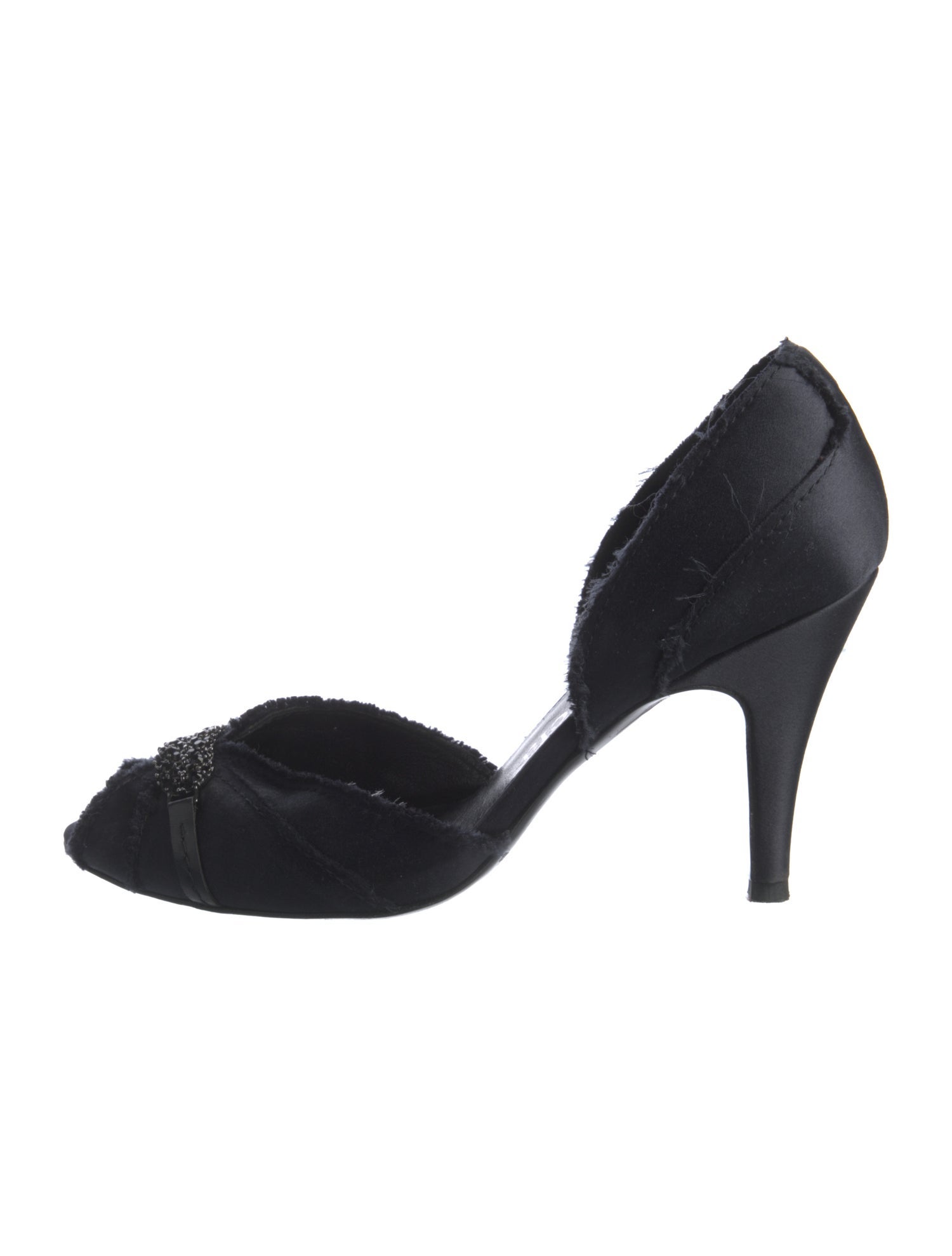 Pedro Garcia Satin Distressed Accents D'Orsay Pumps