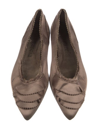 Pedro Garcia Satin Raw-Edge Trim Flats