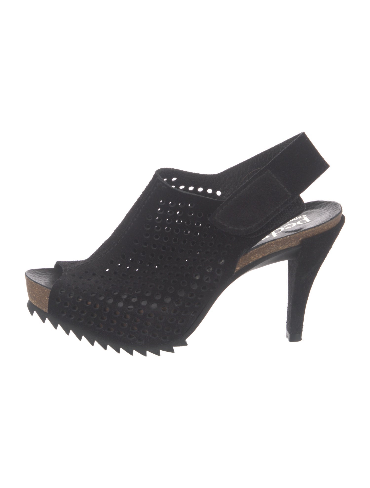 Pedro Garcia Suede Lasercut Accents Slingback Pumps