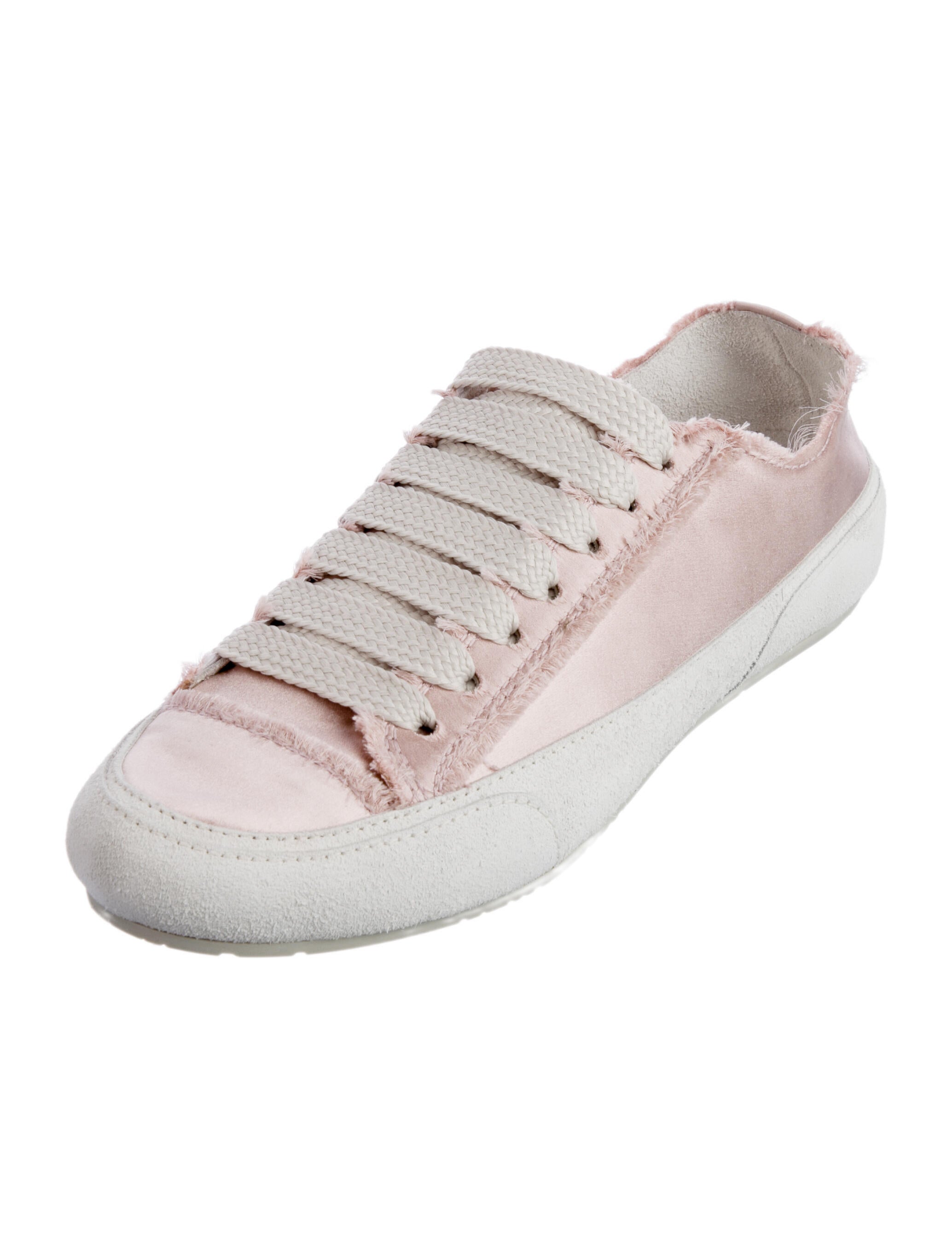 Pedro Garcia Satin Raw-Edge Trim Sneakers