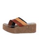 Pedro Garcia Leather Colorblock Pattern Slides