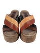 Pedro Garcia Leather Colorblock Pattern Slides