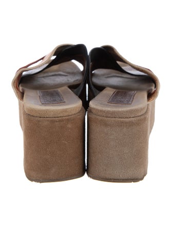 Pedro Garcia Leather Colorblock Pattern Slides