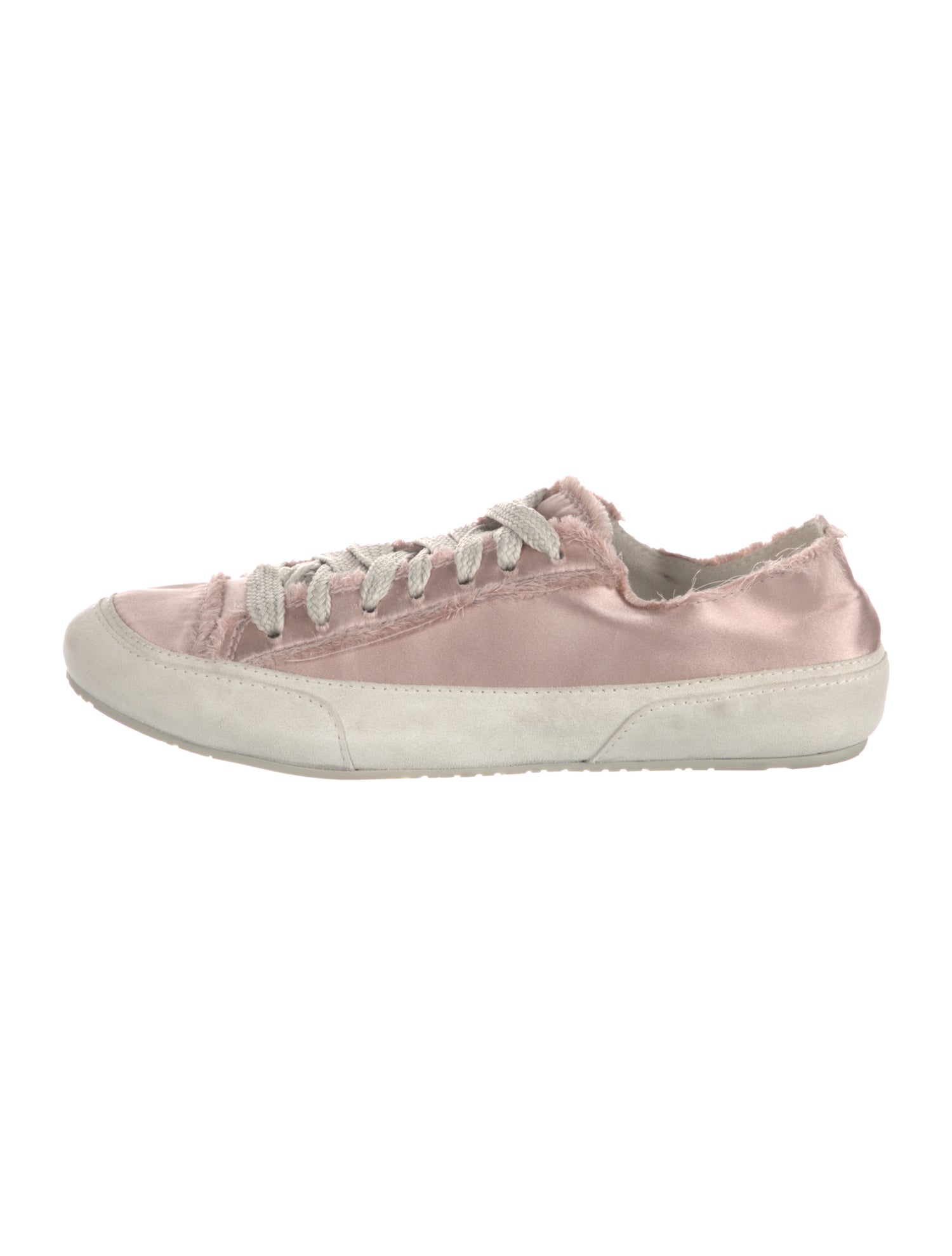 Pedro Garcia Satin Raw-Edge Trim Sneakers