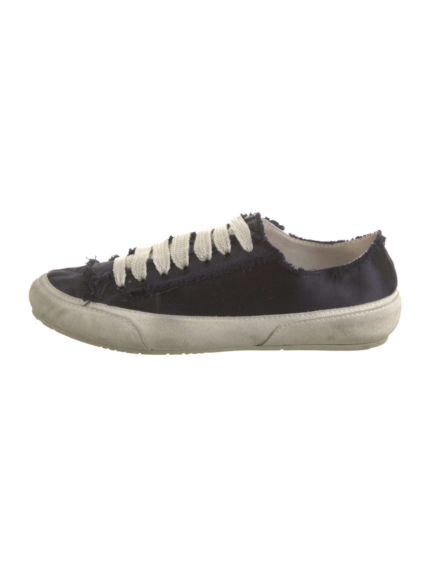 Pedro Garcia Satin Raw-Edge Trim Sneakers