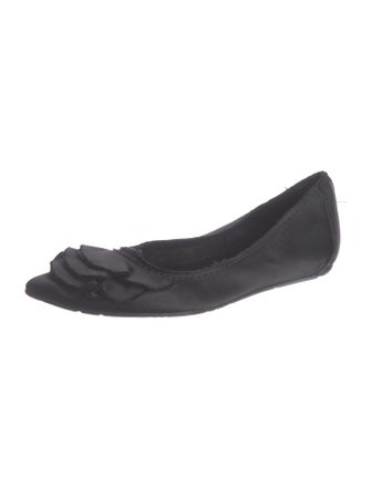 Pedro Garcia Satin Raw-Edge Trim Flats