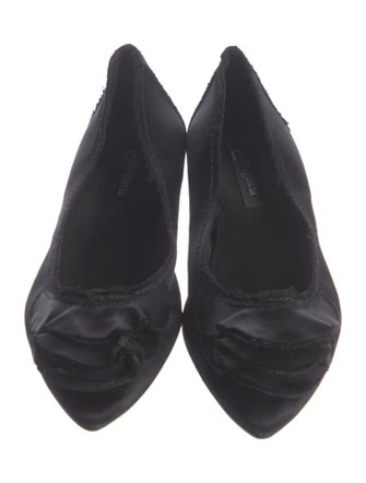 Pedro Garcia Satin Raw-Edge Trim Flats