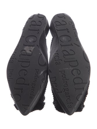 Pedro Garcia Satin Ruffle Embellishment Mules