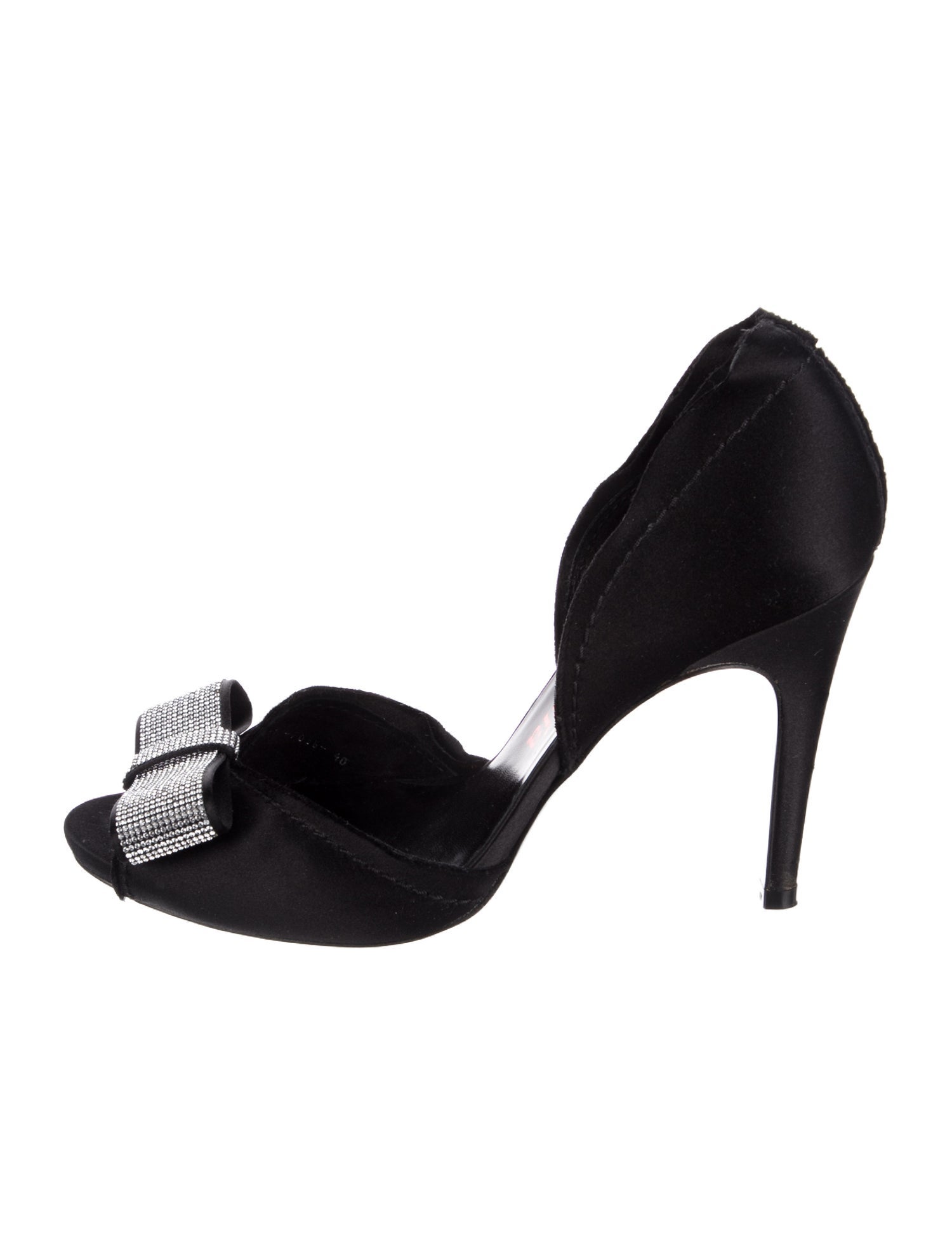 Pedro Garcia Satin Raw-Edge Trim D'Orsay Pumps