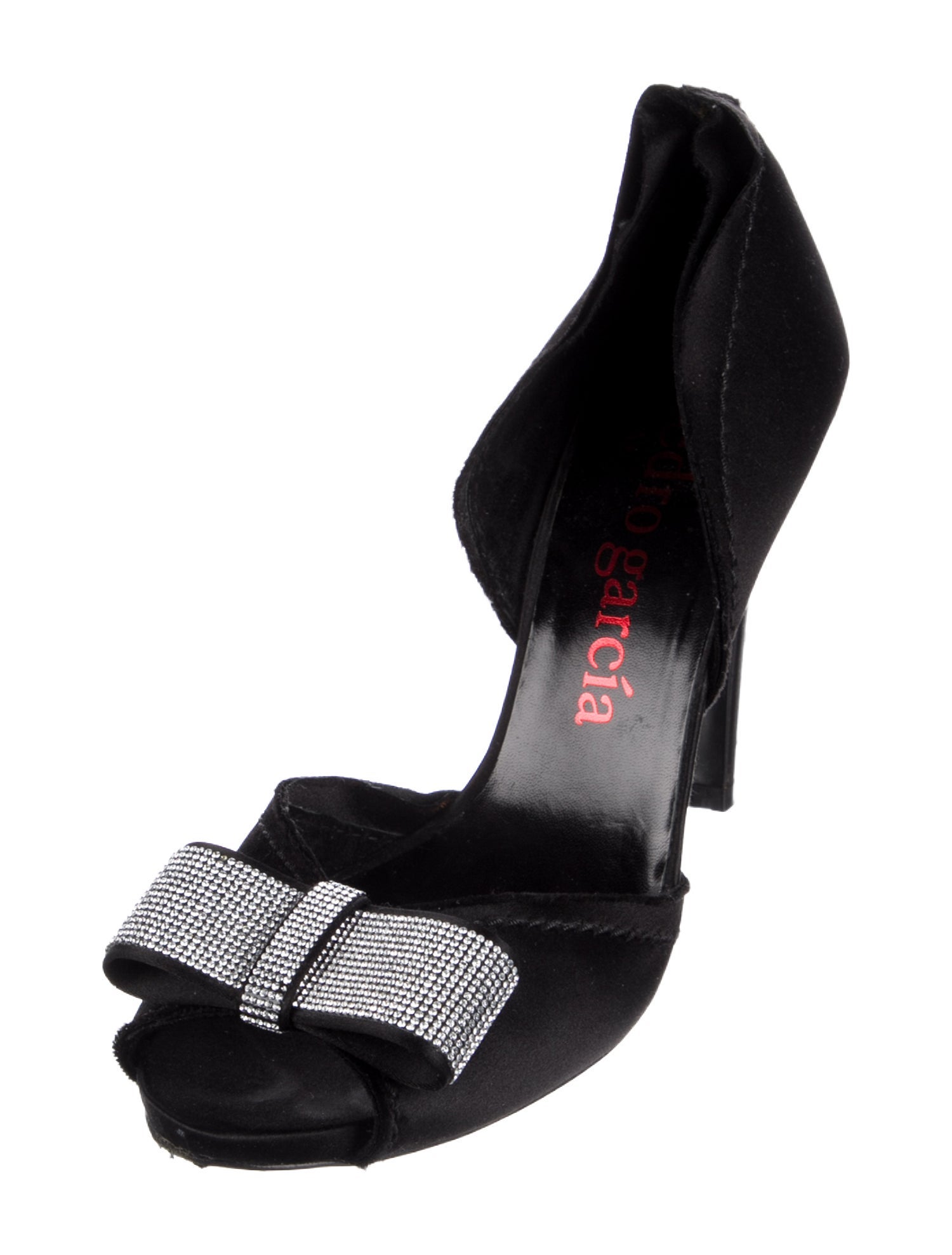 Pedro Garcia Satin Raw-Edge Trim D'Orsay Pumps