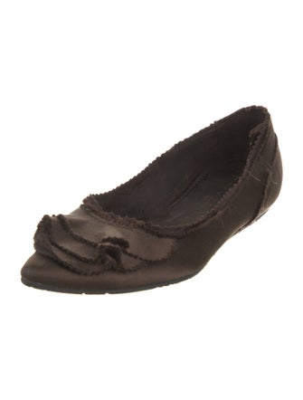Pedro Garcia Satin Raw-Edge Trim Ballet Flats