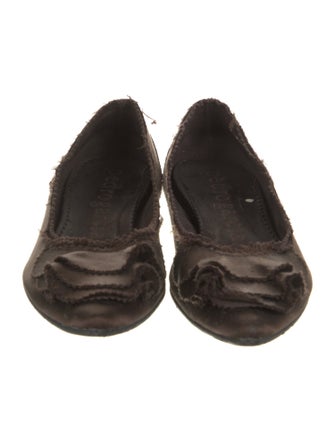 Pedro Garcia Satin Raw-Edge Trim Ballet Flats