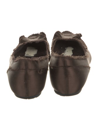 Pedro Garcia Satin Raw-Edge Trim Ballet Flats