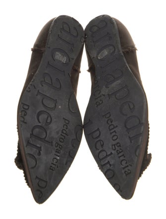 Pedro Garcia Satin Raw-Edge Trim Ballet Flats