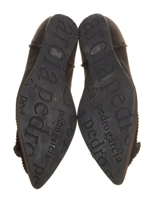 Pedro Garcia Satin Raw-Edge Trim Ballet Flats