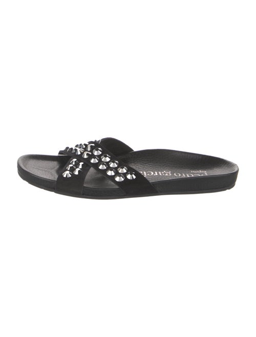 Pedro Garcia Suede Crystal Embellishments Slides