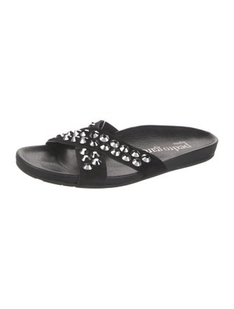 Pedro Garcia Suede Crystal Embellishments Slides