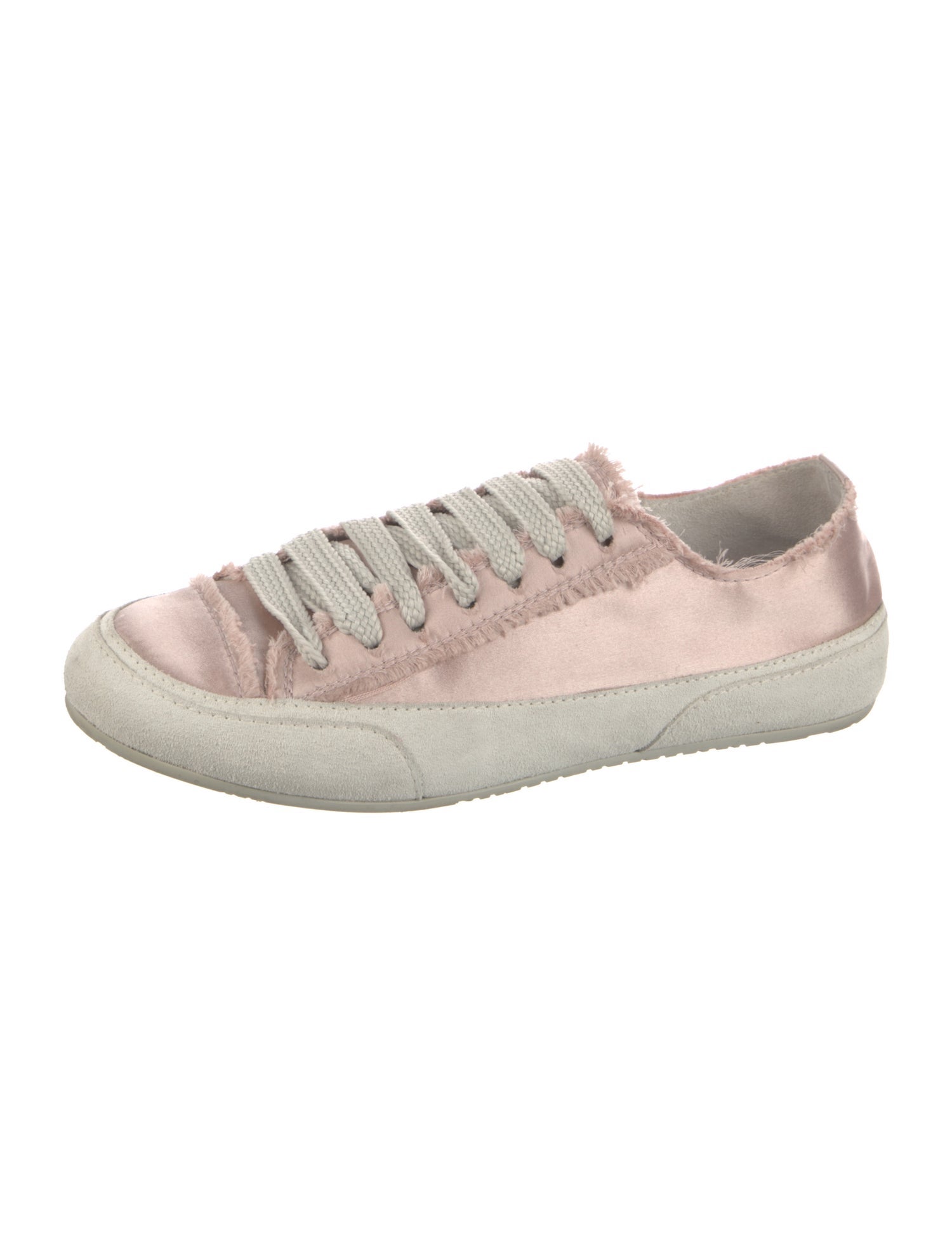 Pedro Garcia Satin Raw-Edge Trim Sneakers