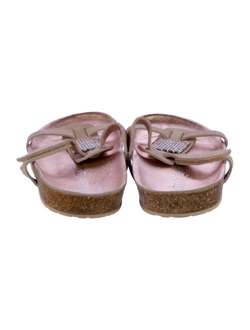 Pedro Garcia Leather Animal Print T-Strap Sandals