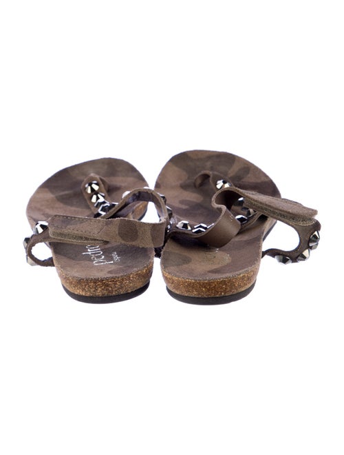 Pedro Garcia Suede Studded Accents T-Strap Sandals