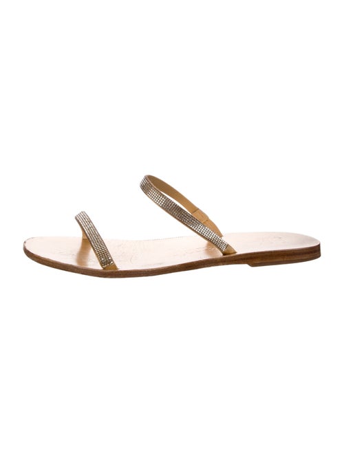 Pedro Garcia Leather Crystal Embellishments Slides