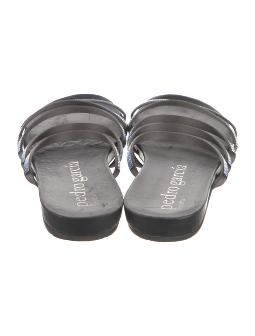 Pedro Garcia Leather Crystal Embellishments Slides