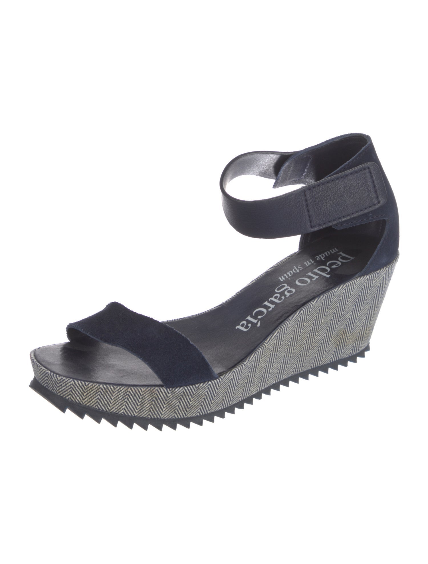 Pedro Garcia Suede Striped Sandals