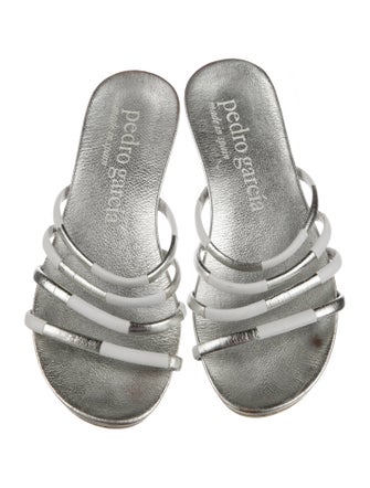 Pedro Garcia Leather Colorblock Pattern Slides