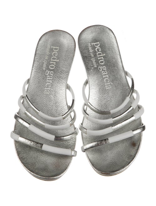 Pedro Garcia Leather Colorblock Pattern Slides