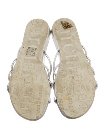 Pedro Garcia Leather Colorblock Pattern Slides