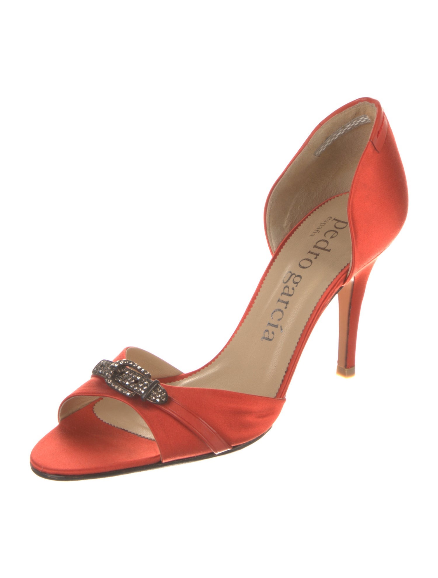 Pedro Garcia Satin Crystal Embellishments Sandals