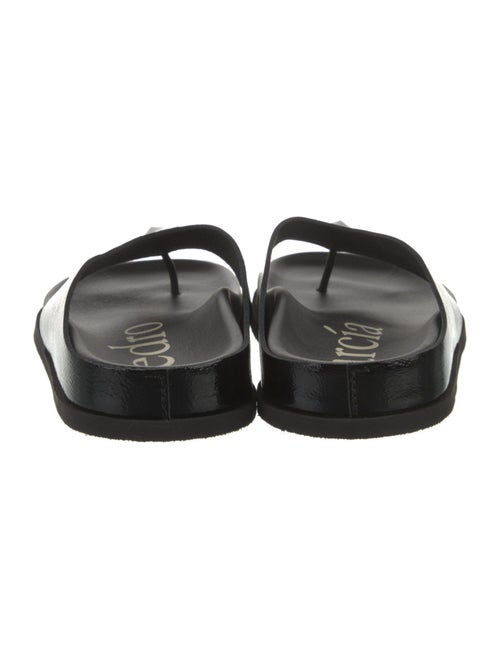 Pedro Garcia Patent Leather Crystal Embellishments Slides