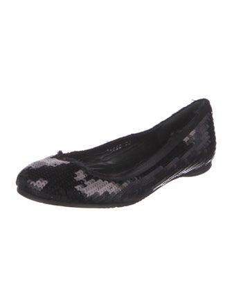 Pedro Garcia Sequins Distressed Accents Ballet Flats