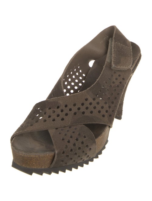Pedro Garcia Suede Lasercut Accents Slingback Sandals