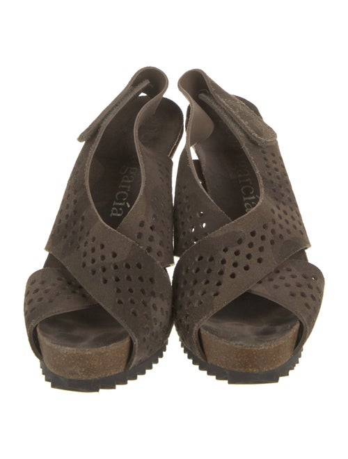 Pedro Garcia Suede Lasercut Accents Slingback Sandals