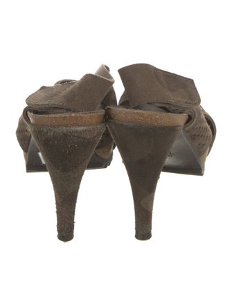 Pedro Garcia Suede Lasercut Accents Slingback Sandals