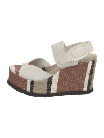 Pedro Garcia Suede Printed Slingback Sandals