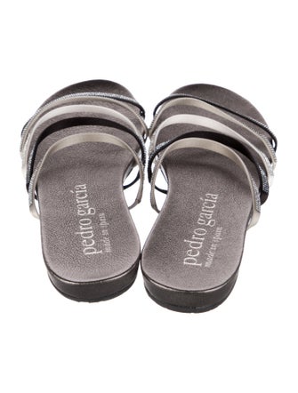 Pedro Garcia Leather Crystal Embellishments Slides