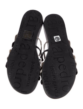 Pedro Garcia Leather Crystal Embellishments Slides