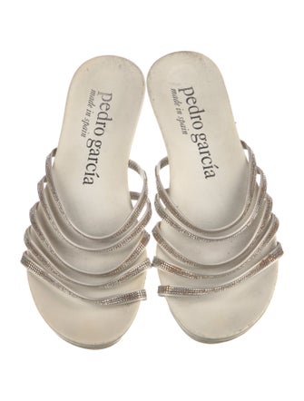 Pedro Garcia Leather Crystal Embellishments Slides