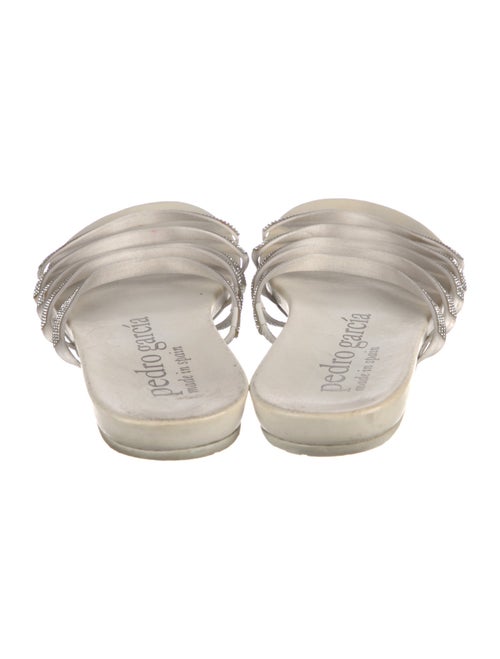 Pedro Garcia Leather Crystal Embellishments Slides