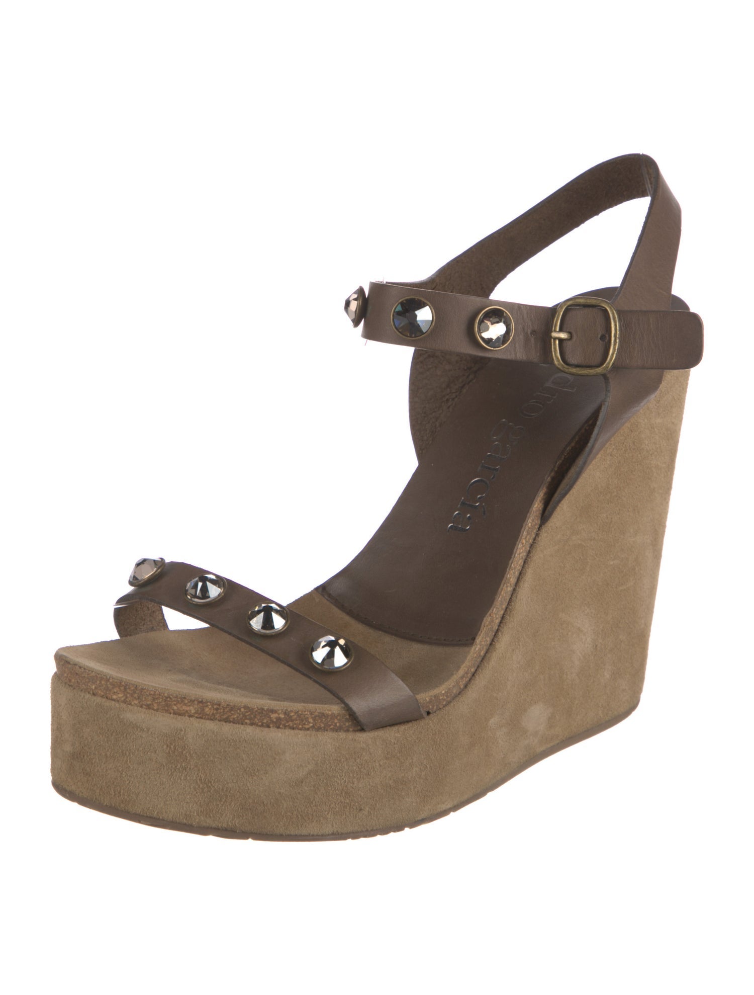 Pedro Garcia Suede Crystal Embellishments Espadrilles