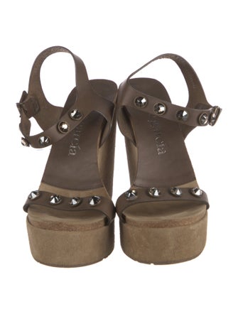 Pedro Garcia Suede Crystal Embellishments Espadrilles