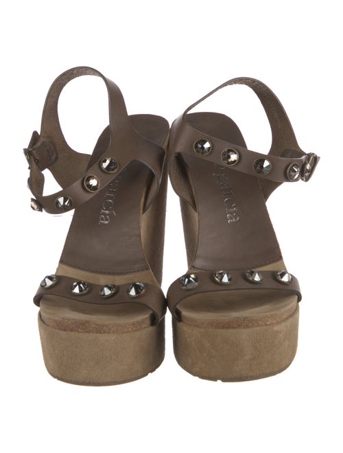 Pedro Garcia Suede Crystal Embellishments Espadrilles