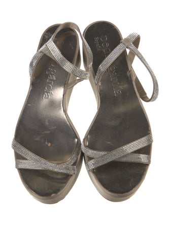 Pedro Garcia Satin Crystal Embellishments Sandals