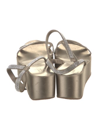 Pedro Garcia Satin Crystal Embellishments Sandals